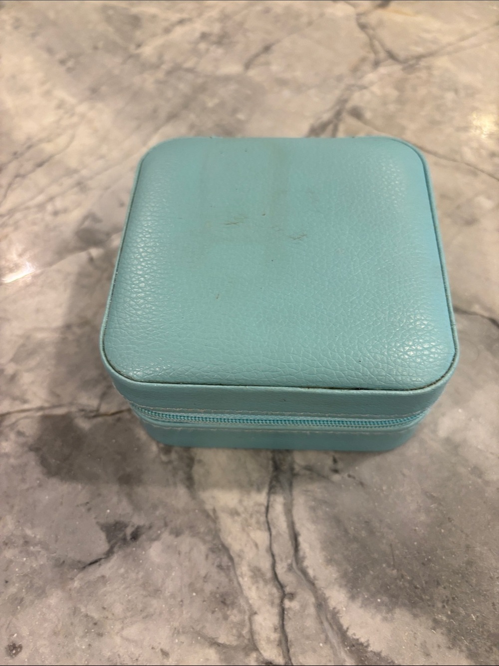 Travel Jewelry Case - Light Blue Compact Zipper Organizer